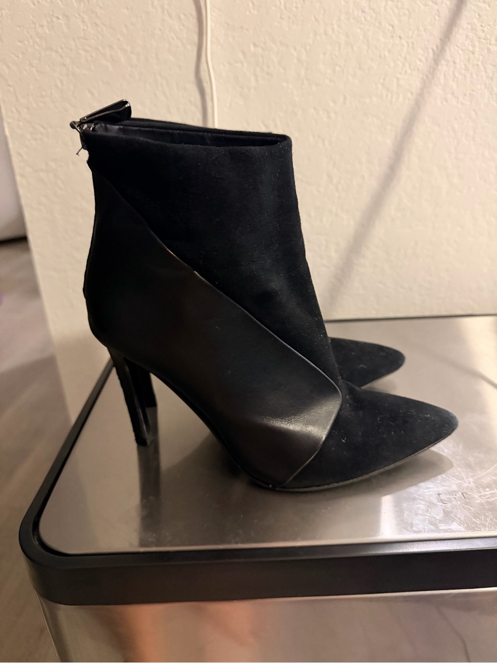 Zara Black Pointed Toe Stiletto Ankle Boots